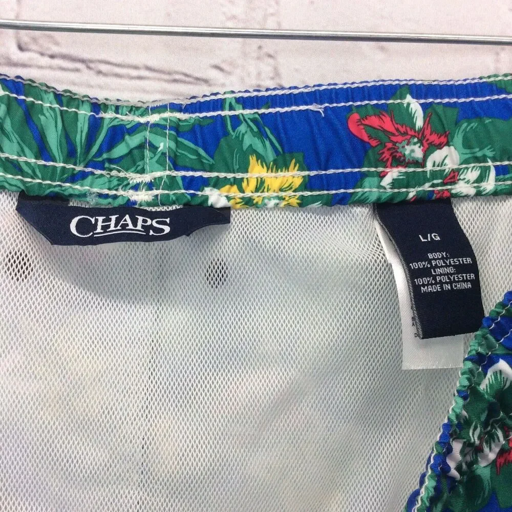 Chaps by Ralph Lauren Swim Trunks Men’s Size L Tropical Print Lined Beach Pool